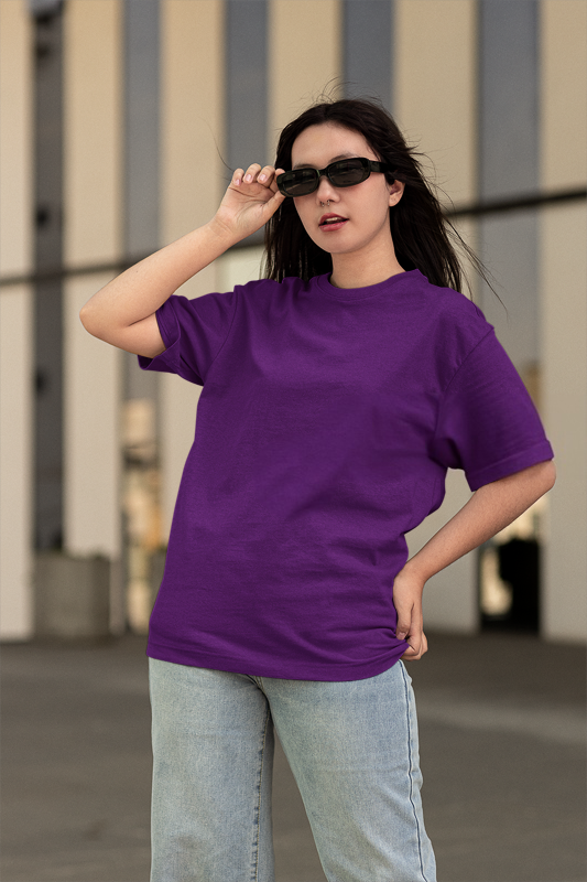 Heavy Weight Unisex Purple Oversize T-Shirt