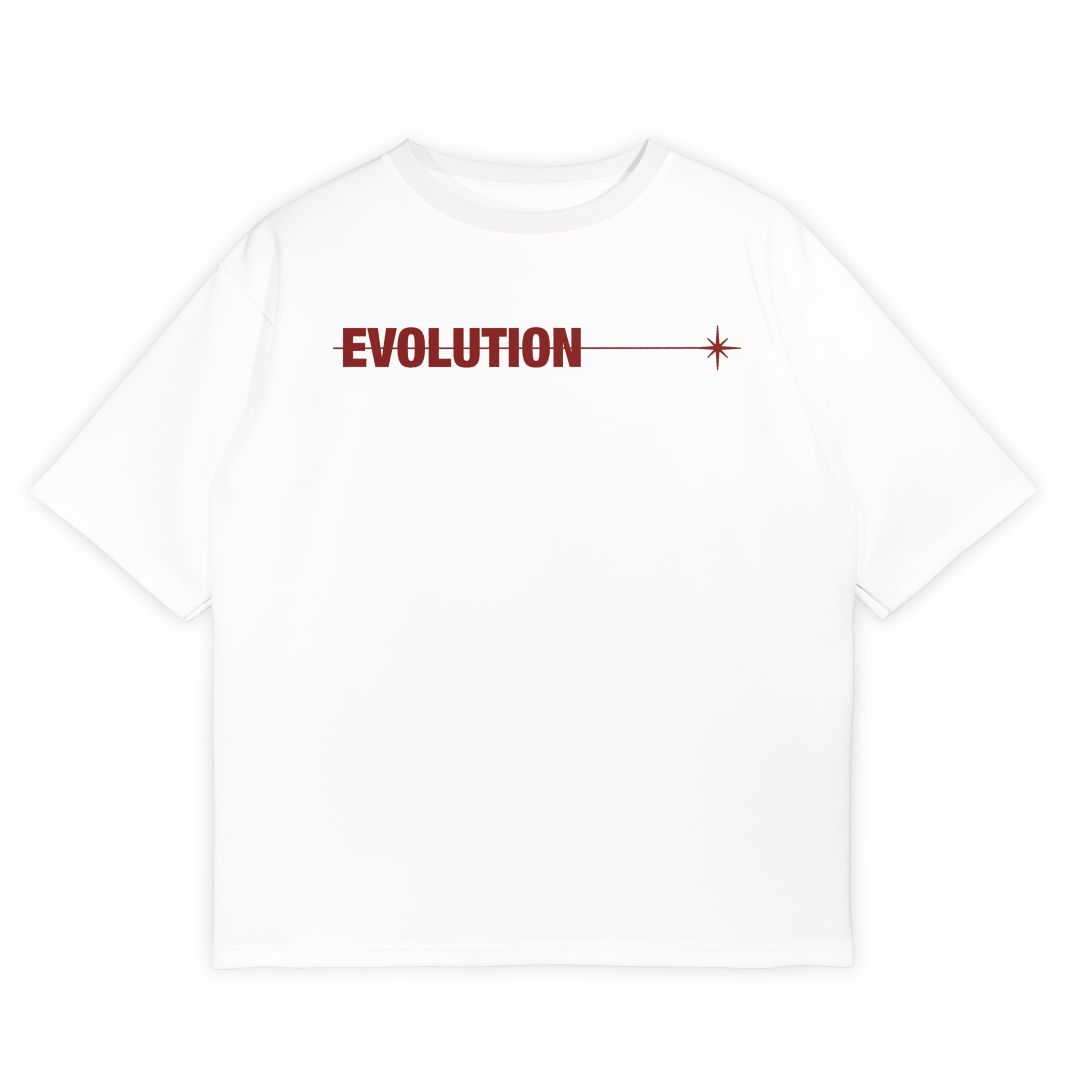 Evolution - Unisex White Oversize T-Shirt