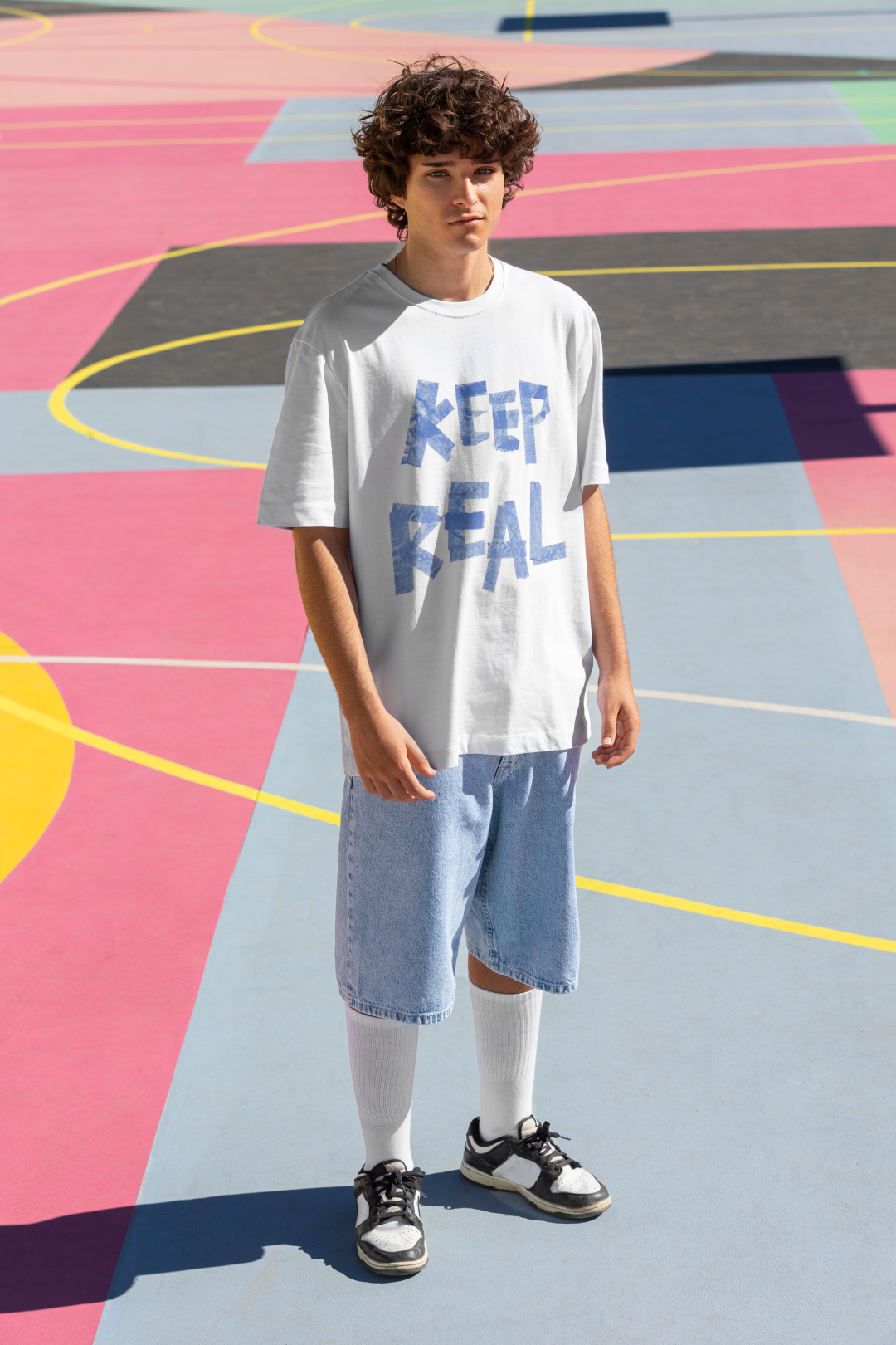 Keep Real - Unisex White Oversize T-Shirt