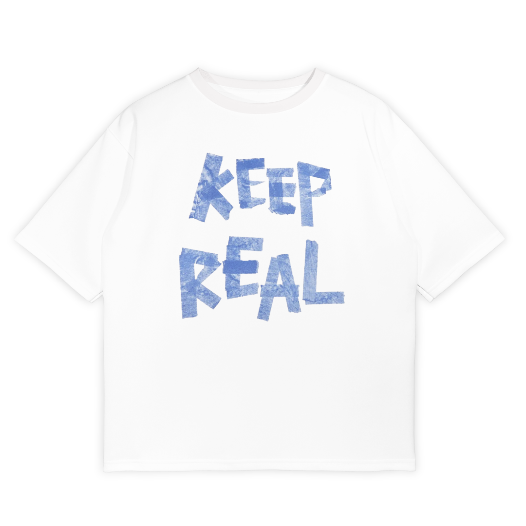 Keep Real - Unisex White Oversize T-Shirt