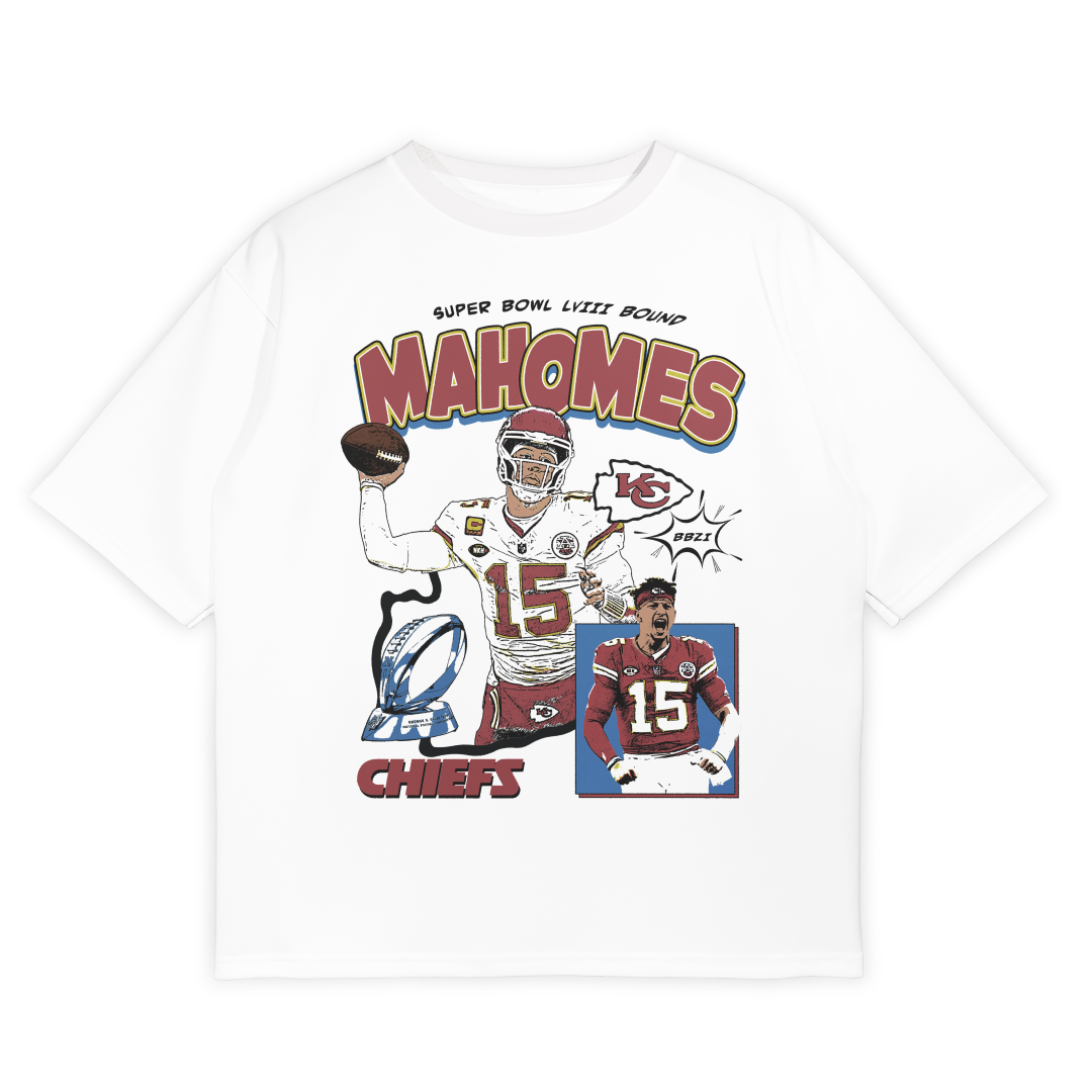 Mahomes - Unisex White Oversize T-Shirt