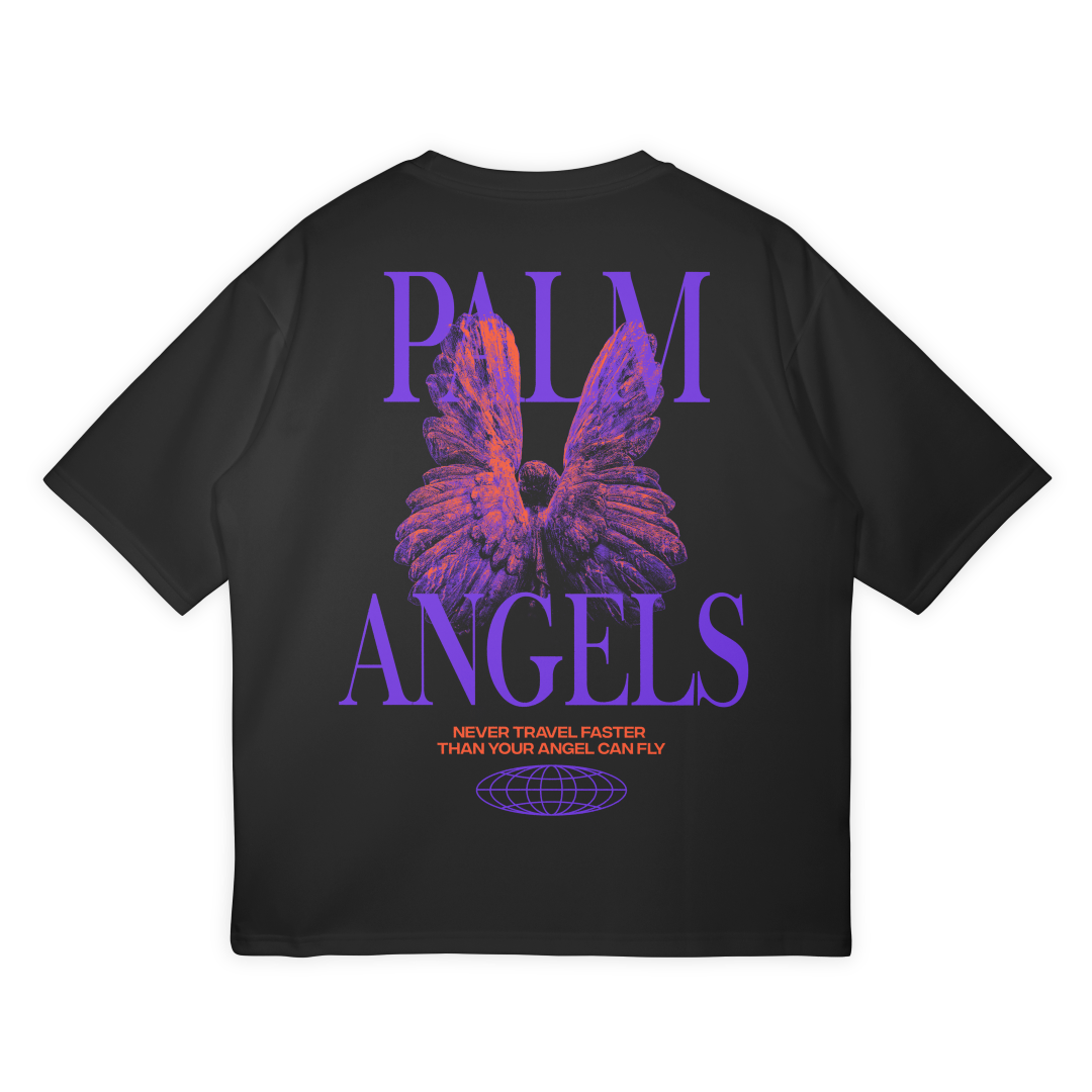 Palm Angel - Unisex Black Oversize T-Shirt